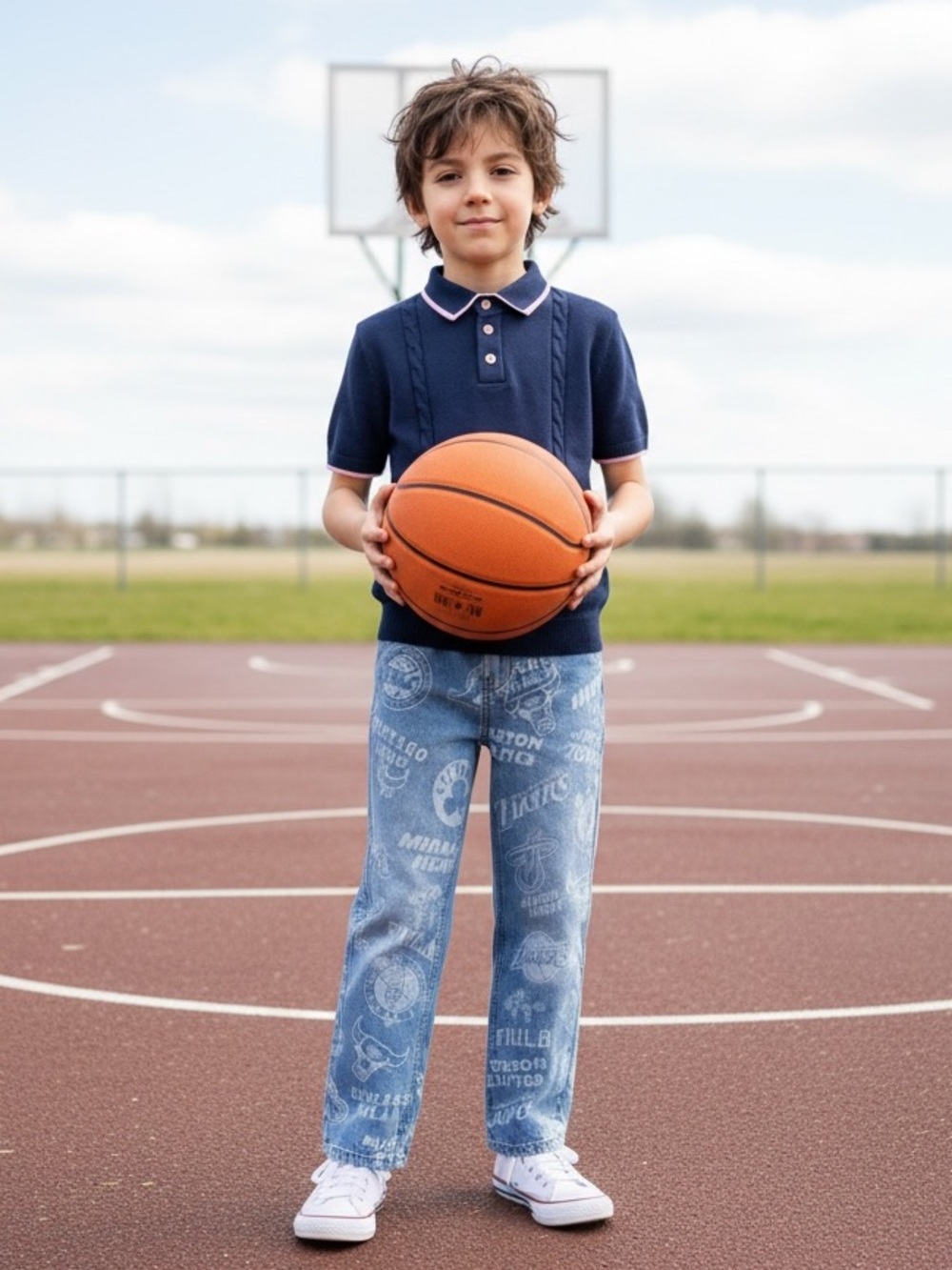 Zara NBA All Over Logo Baggy Jeans Kids Size 9 / 134cm Basketball
